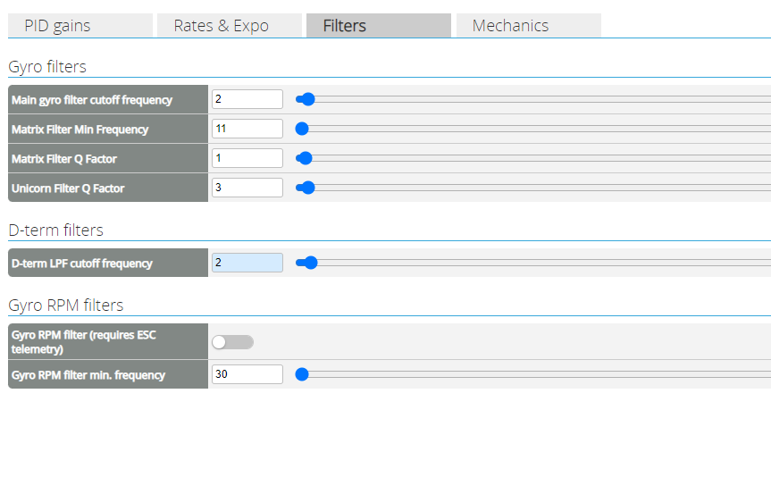 5.0-RC1 - Filter and Mechanics settings allow invalid values · Issue ...