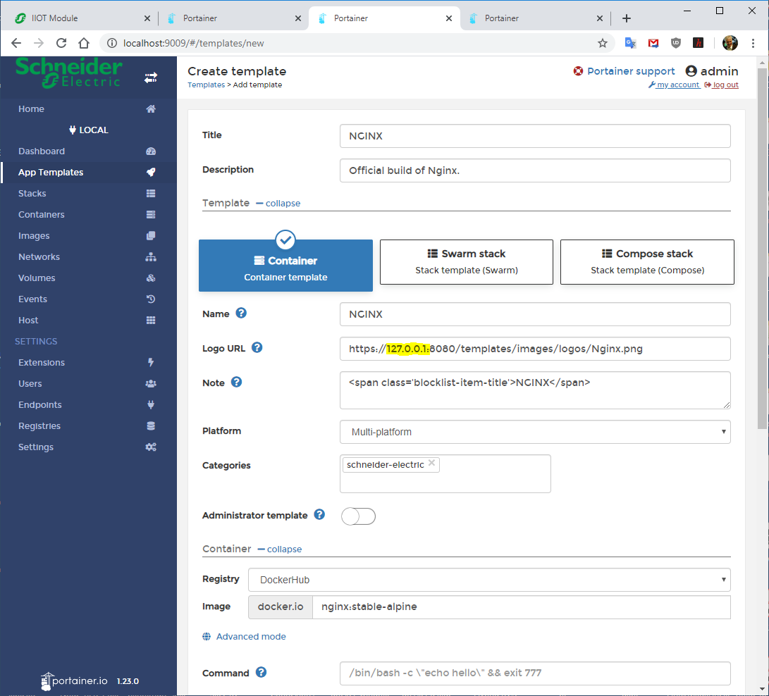 Portainer Template support localhost (127 0 0 1) · Issue #3553