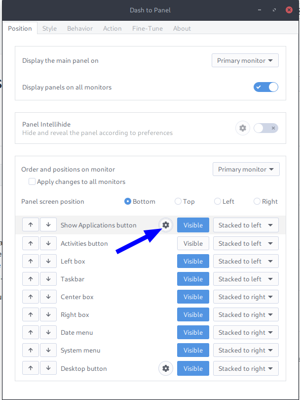 dashtopanel settings gui Show Apps Animation (animateshowapps