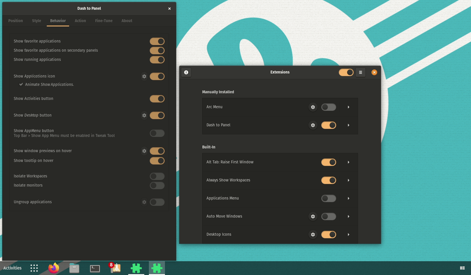 disable application menu not working on POP! _OS 20.04 · Issue 1005