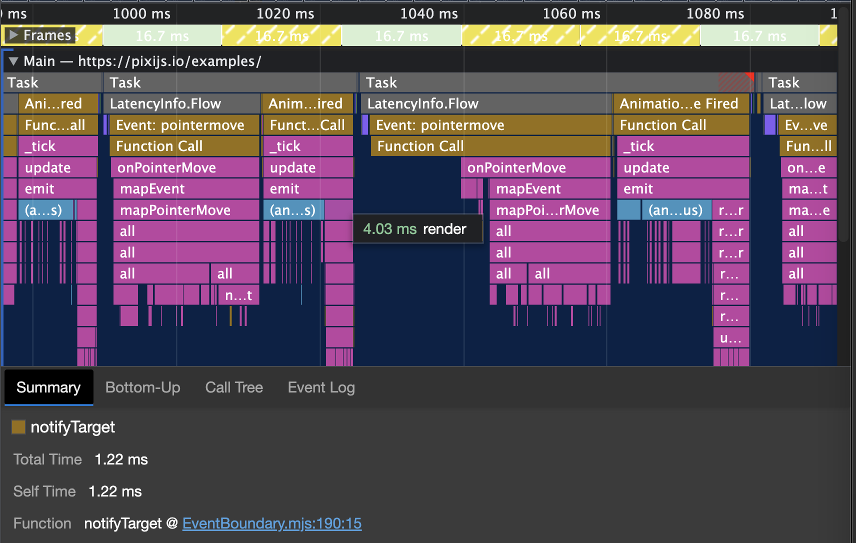 Bug: huge performance penalty with pointermove with very large ...
