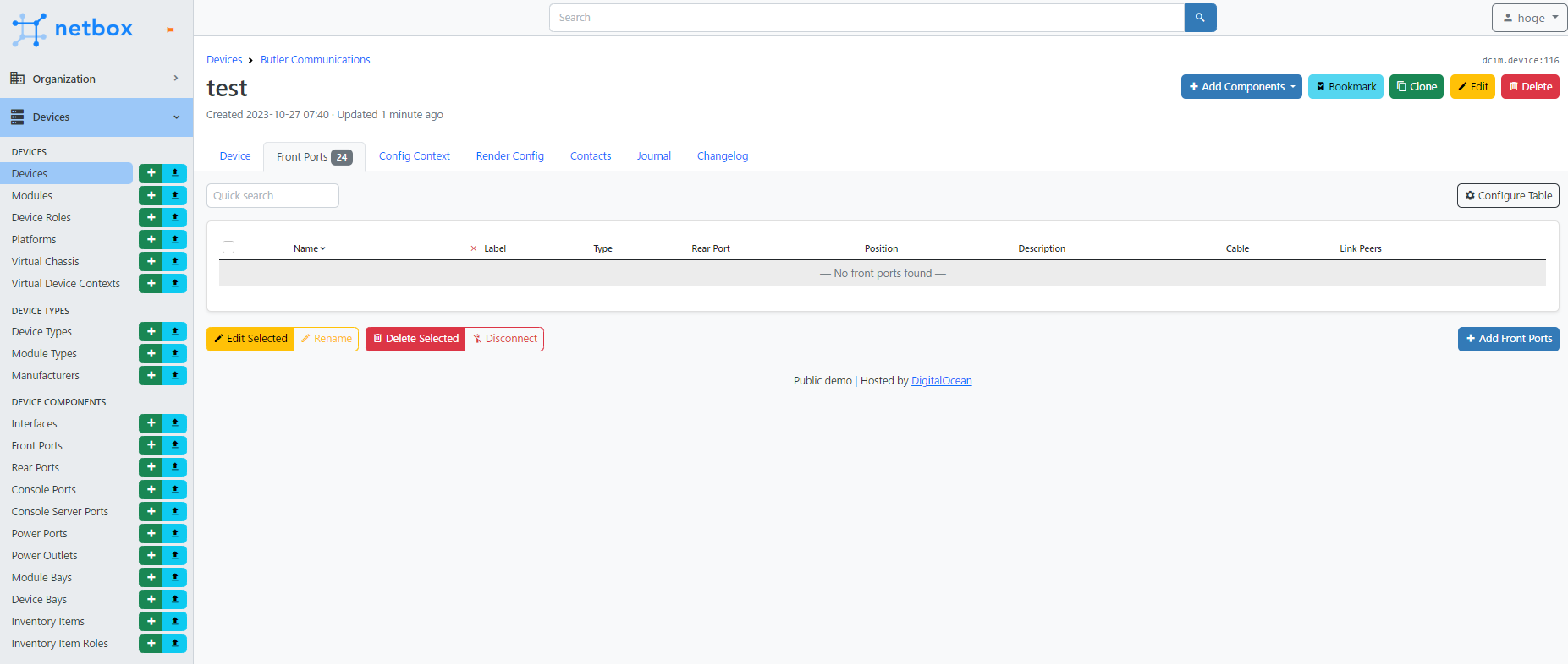 The total number of components on the device tab displayed in the UI ...
