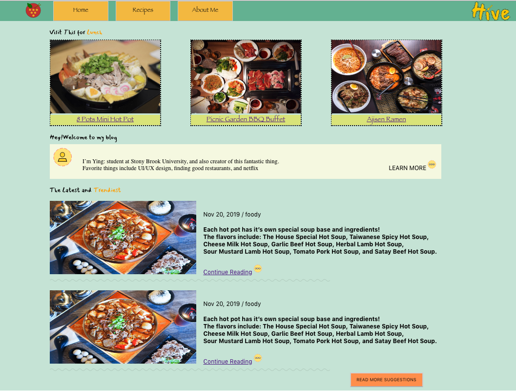 GitHub - yingz1985/Hive: Food Blog Responsive UI