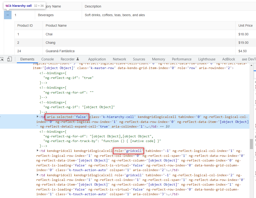 MasterDetail Grid accessibility issue · Issue 3577 · telerik/kendo