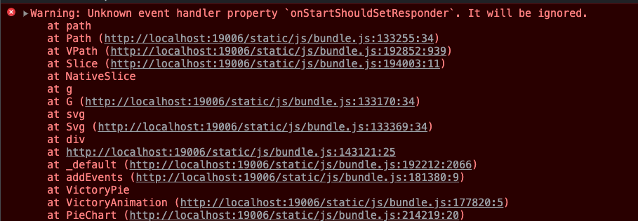 'VictoryTooltip.defaultEvents' reports errors in the Expo environment ...