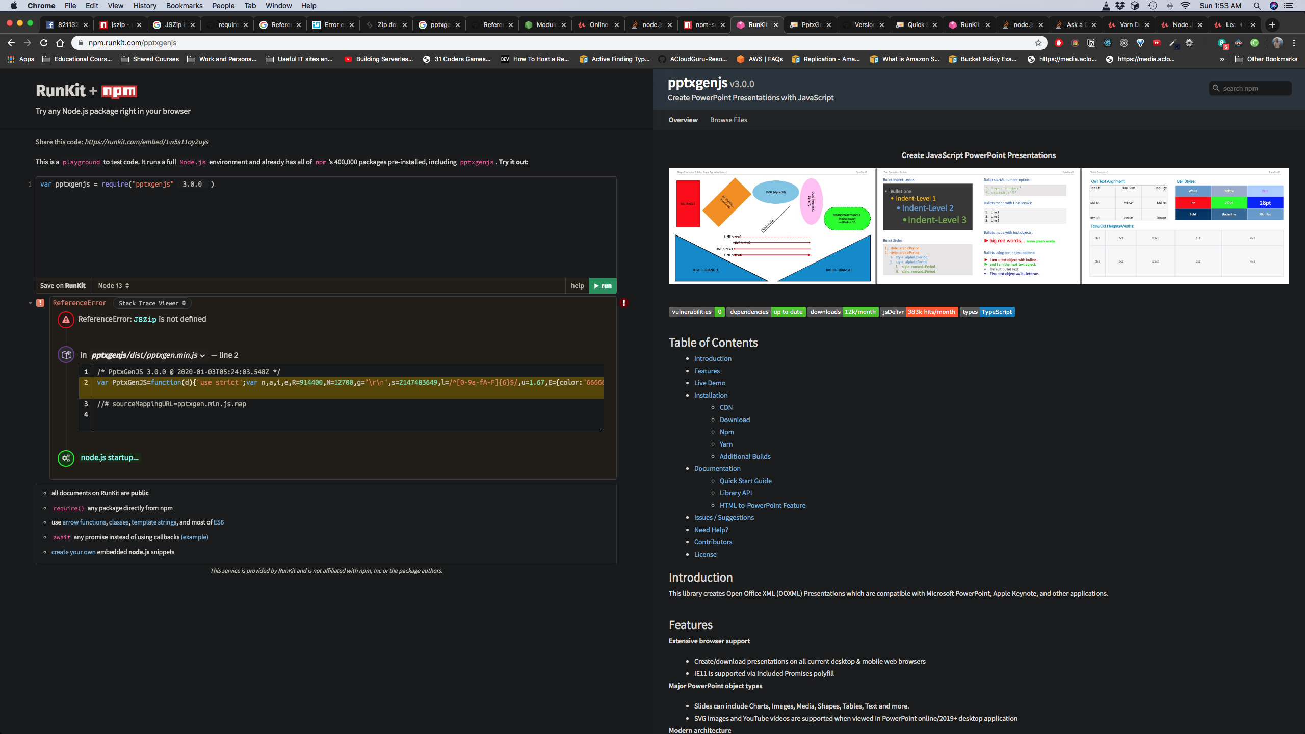 Version 3.0.0: JSZip not found under Node.js · Issue #638 · gitbrent ...