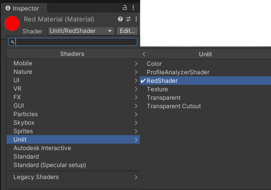 Shader 선택