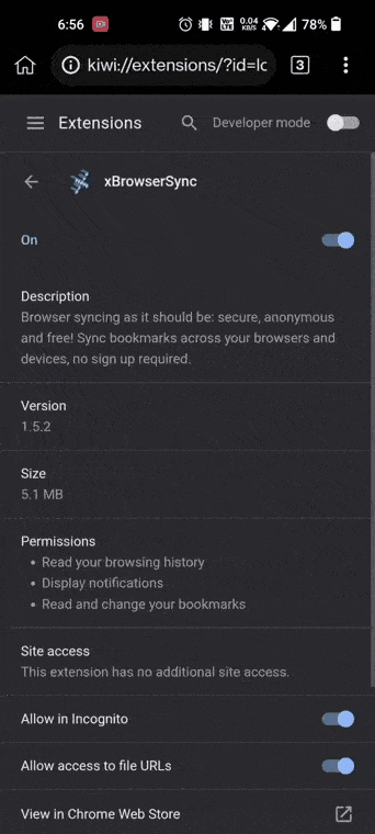 Add Better Support for Kiwi Browser · Issue #378 · xbrowsersync/app ...