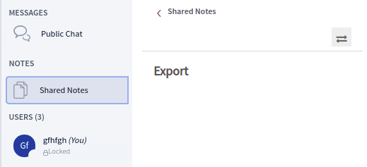 Export Shared Notes at Shared Notes Lock displaying unclickable EXPORT ...