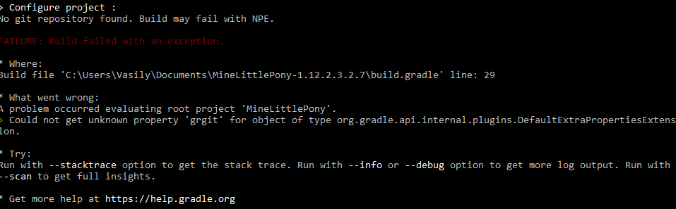 1.12.2 gradlew grgit error · Issue #170 · MineLittlePony/MineLittlePony ...