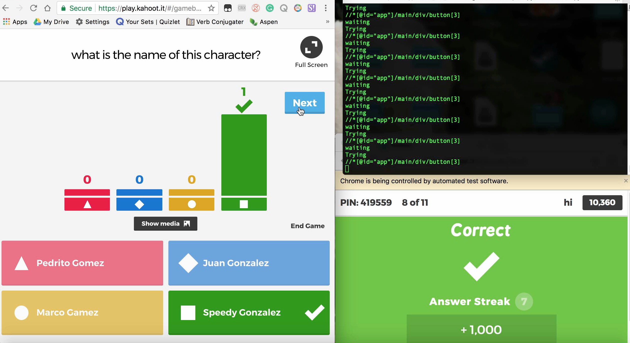 GitHub CAvallo/Kahoot_Programmatic_Answerer A simple way to play a