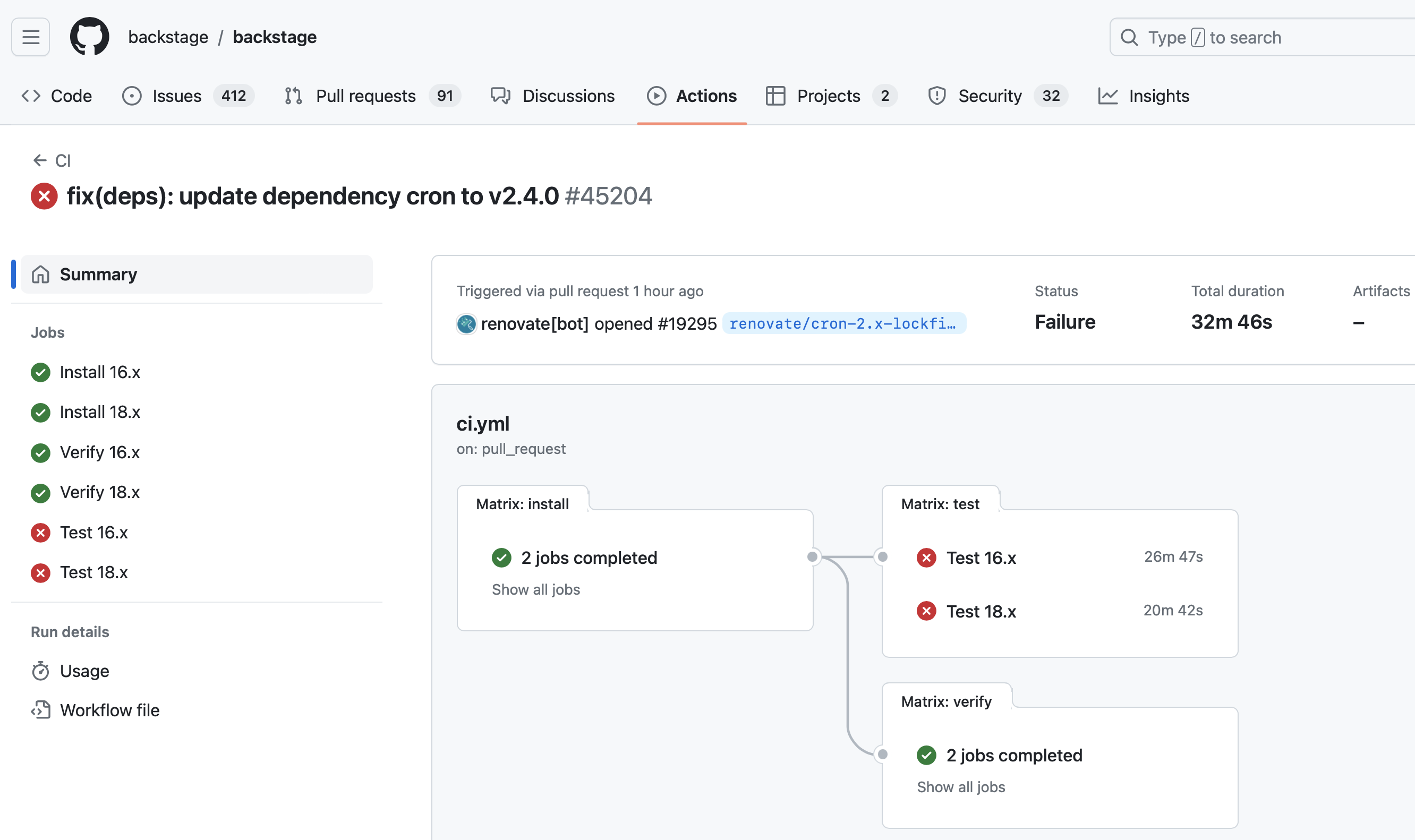  bug report database timeouts during ci tests issue 19299