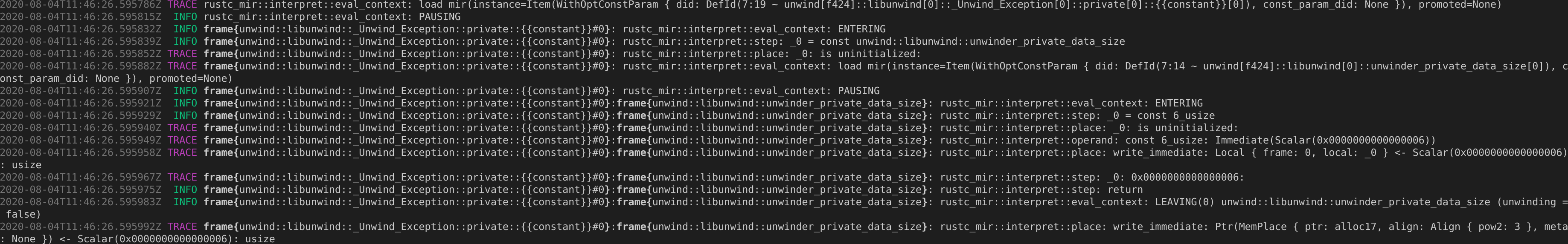 screenshot of command line output of the new formatting