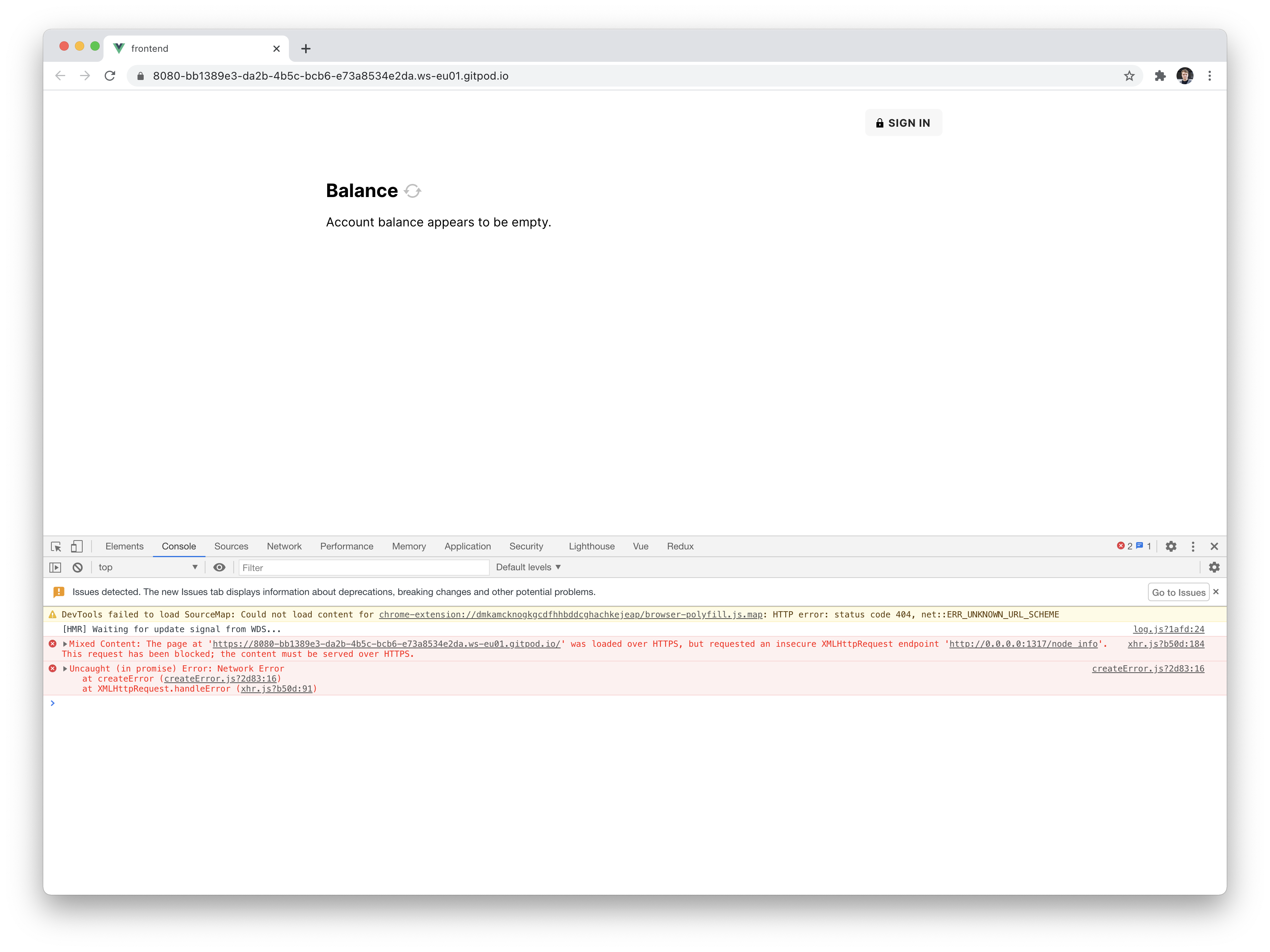 Fix frontend issue 324 ignite cli github