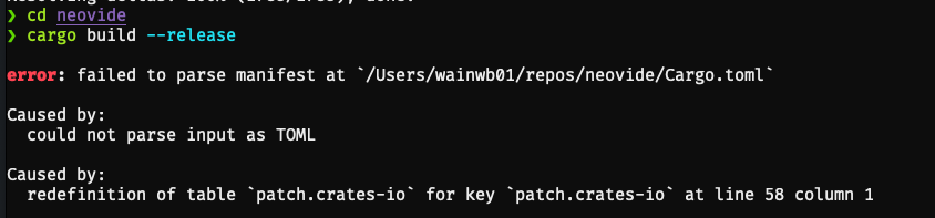failed to parse manifest · Issue #377 · neovide/neovide · GitHub