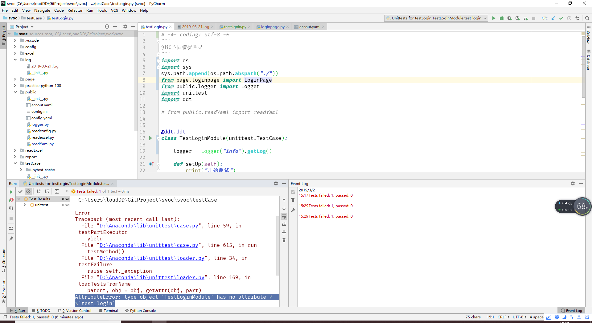 AttributeError: type object 'TestLoginModule' has no attribute 'test ...