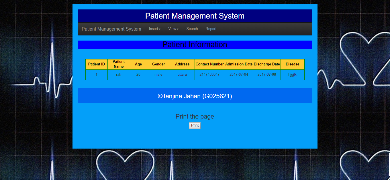 Github Tanjinajahan Patient Management System