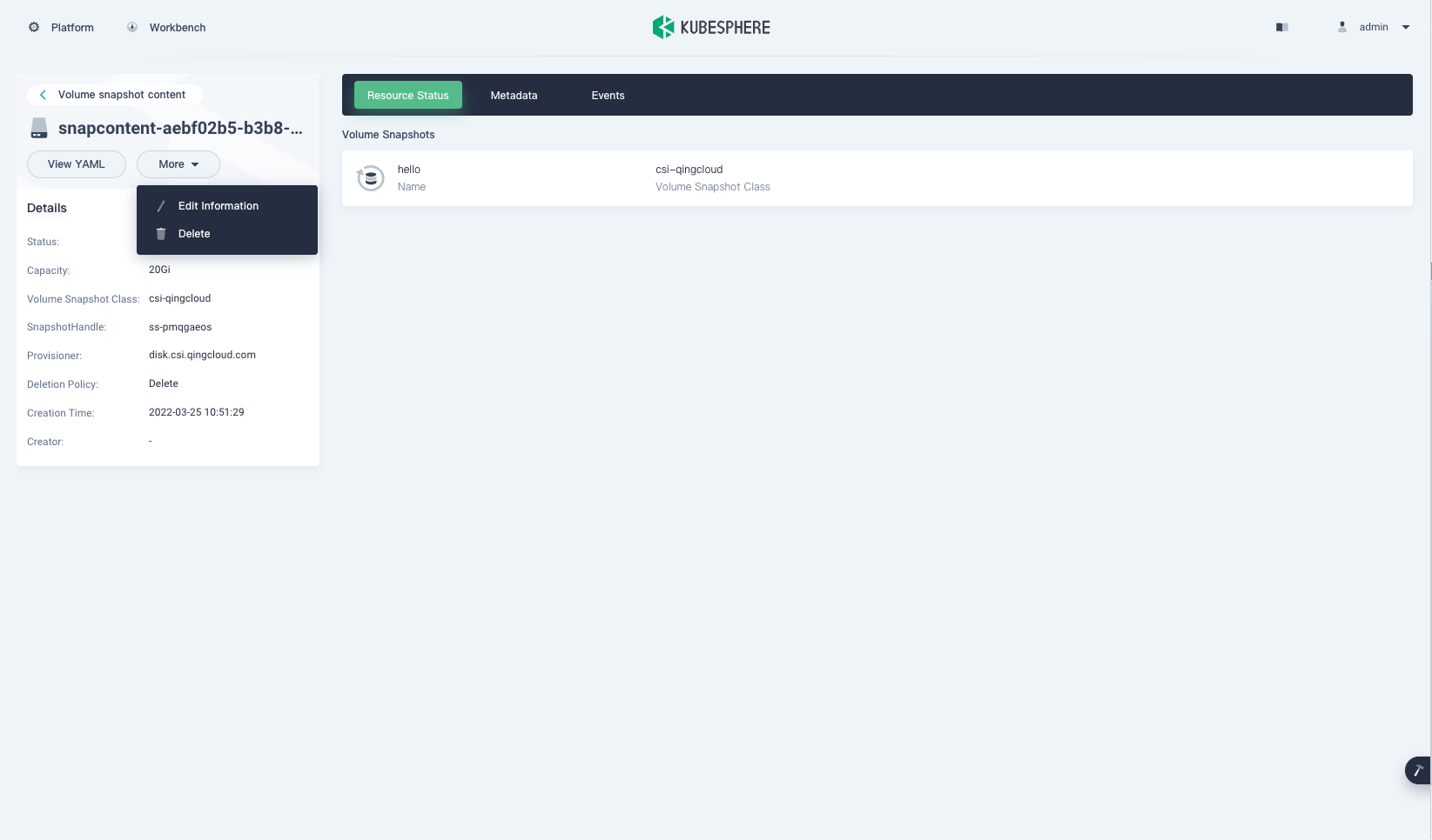 feat Add volume snapshot content management page (!3051) · 合并请求 ·