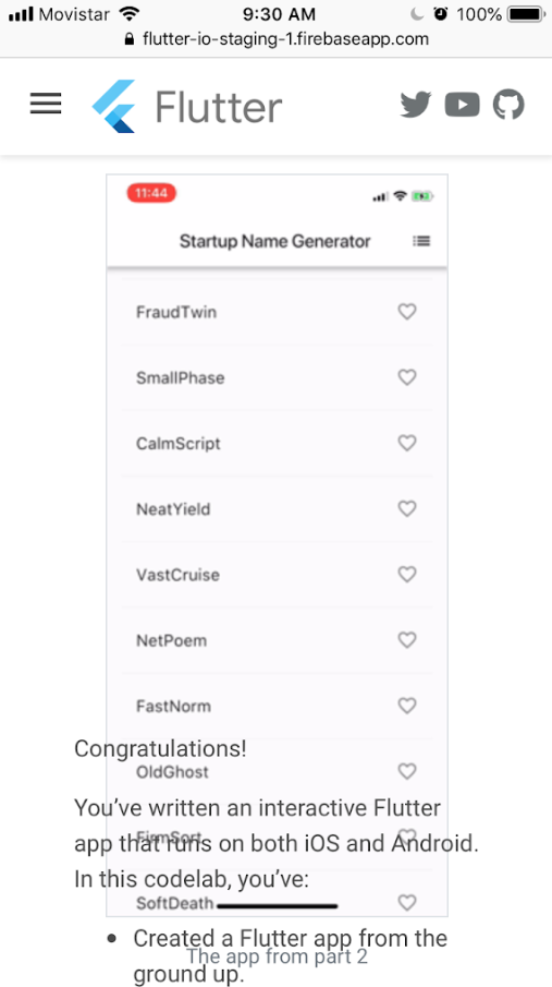 Write your first app -> Animation is overlapping content in 'Next Steps ...