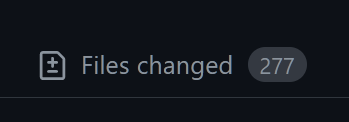 Files Changed: 277 on GitHub PR header