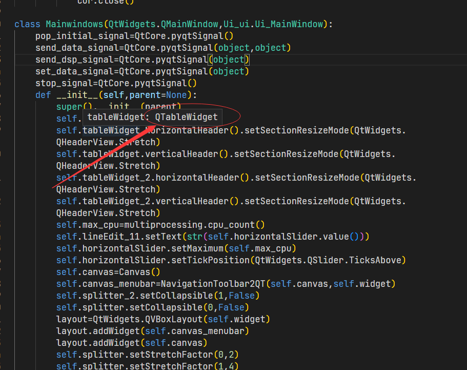 pylance cannot recognize instance variables in the Pyqt5 module, No ...