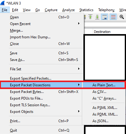 Wireshark screenshot