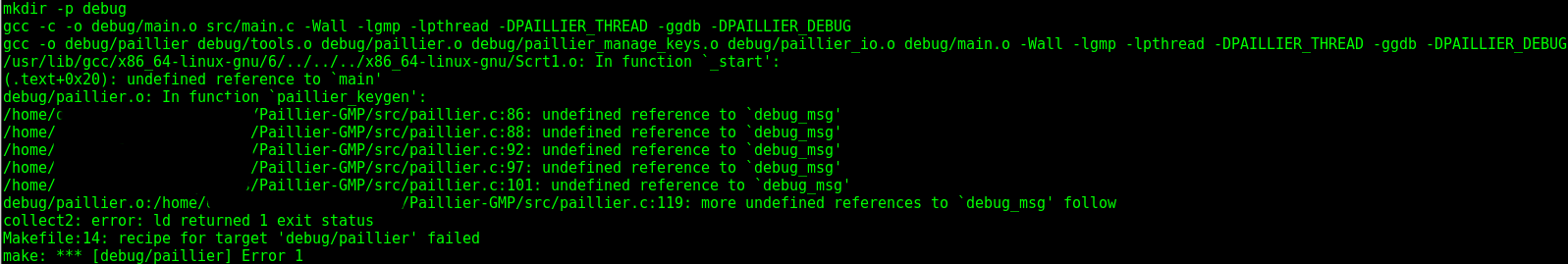 Make file gives errors · Issue #1 · camillevuillaume/Paillier-GMP · GitHub