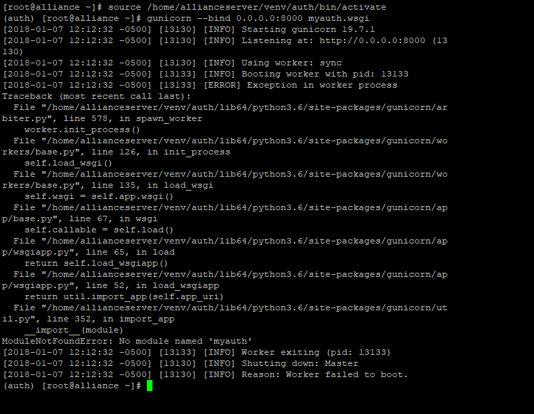 Can't bind gunicorn and supervisor issues bashing my head on this ...