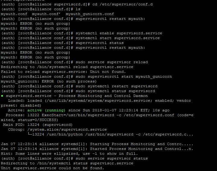Can't bind gunicorn and supervisor issues bashing my head on this ...