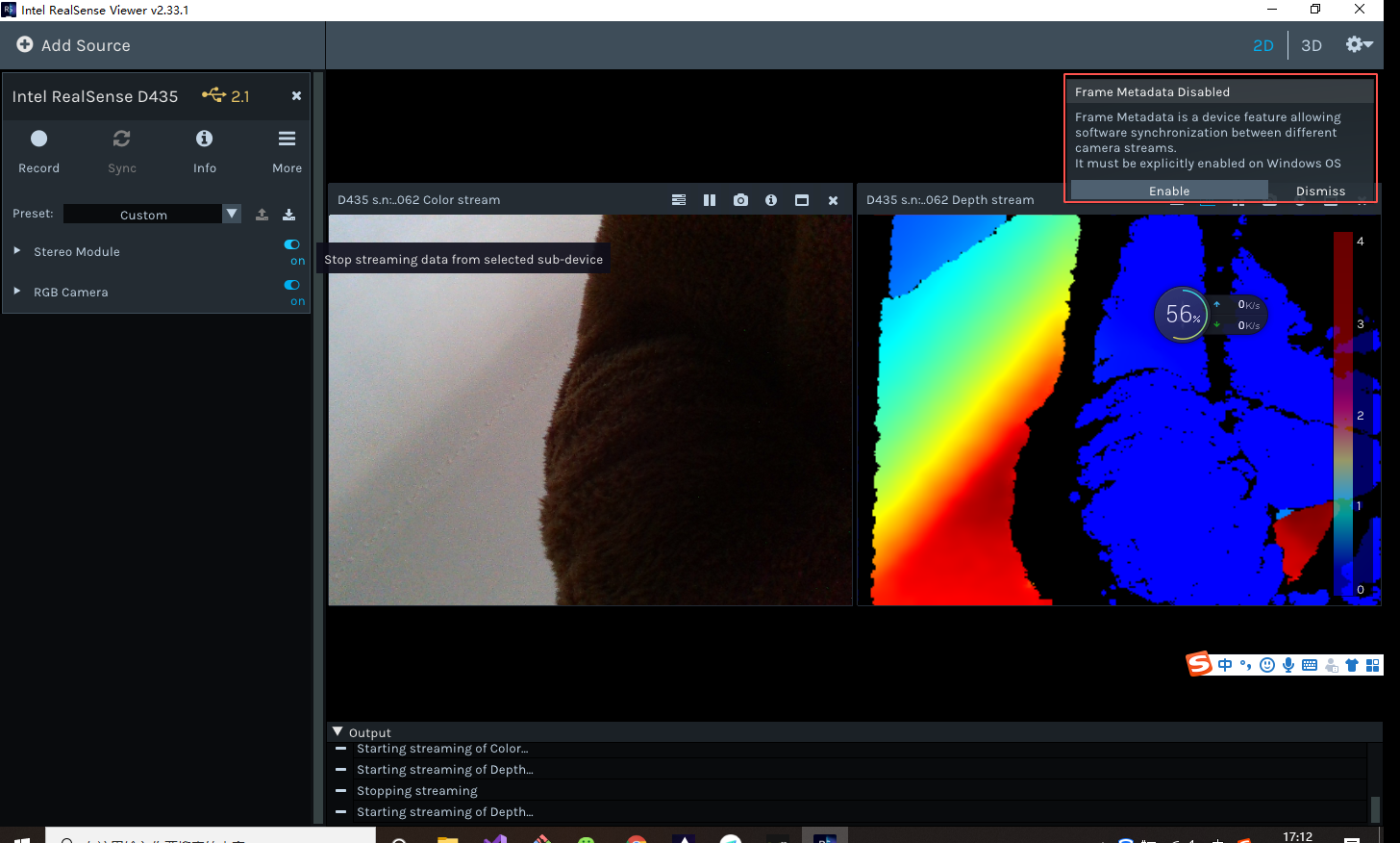 do not enable the Frame Metadata · Issue 6059 · IntelRealSense