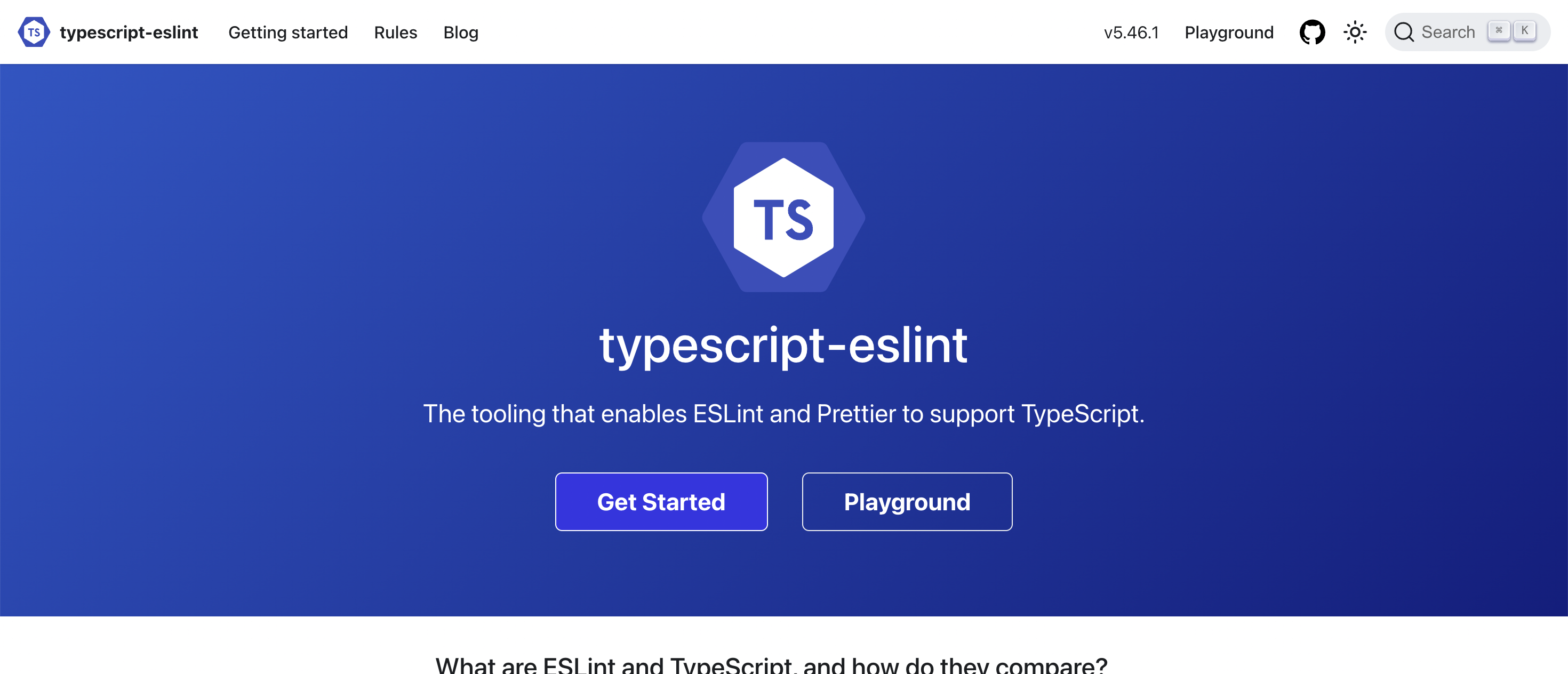 Screenshot of the homepage from the deploy preview, with the centered logo above the title