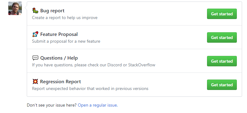 Can we have GitHub templates for issues vs. feature requests vs. rule ...