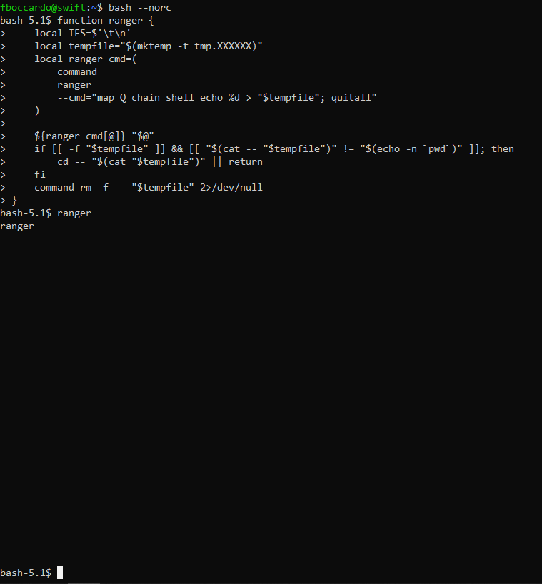 How to exit and cd into last dir you were on ranger? · Issue #1554 ...