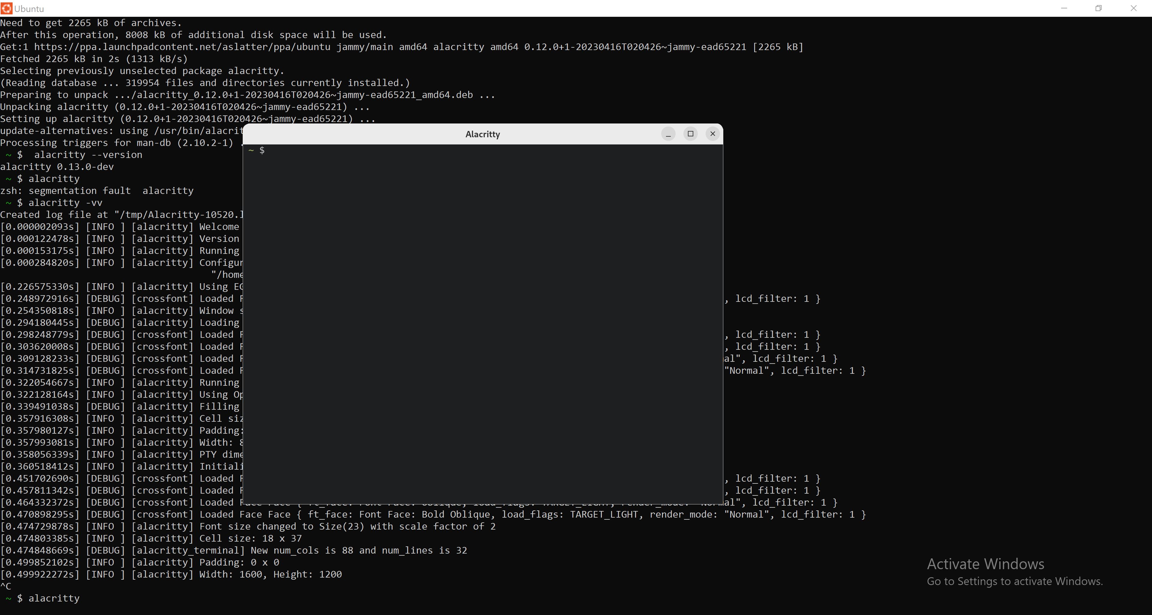 Remnant lines when resizing window in WSL · Issue 7157 · alacritty
