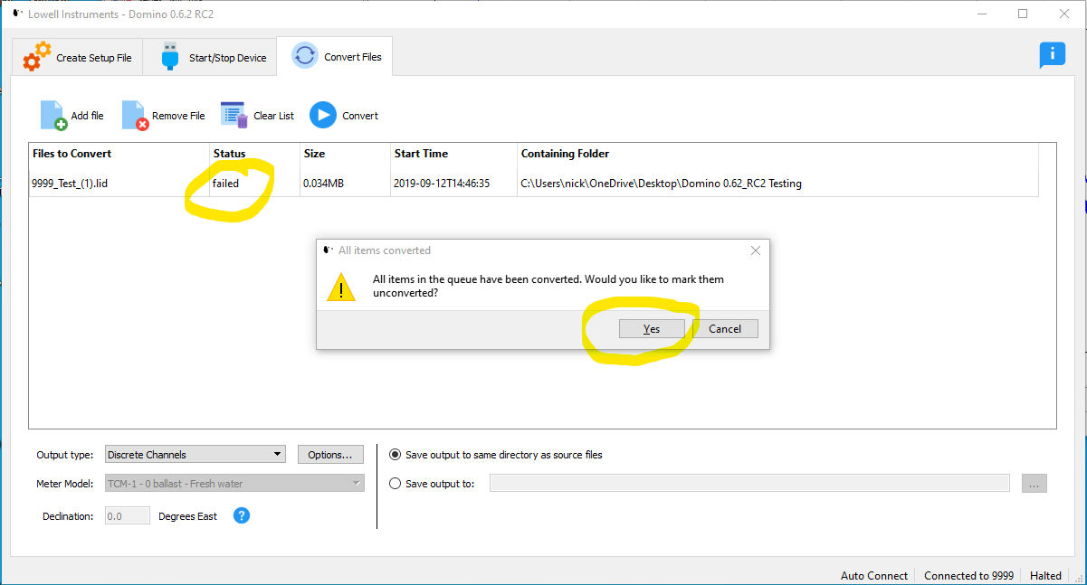 Input Conversion Error Strange conversion error/status message when converting this file ...