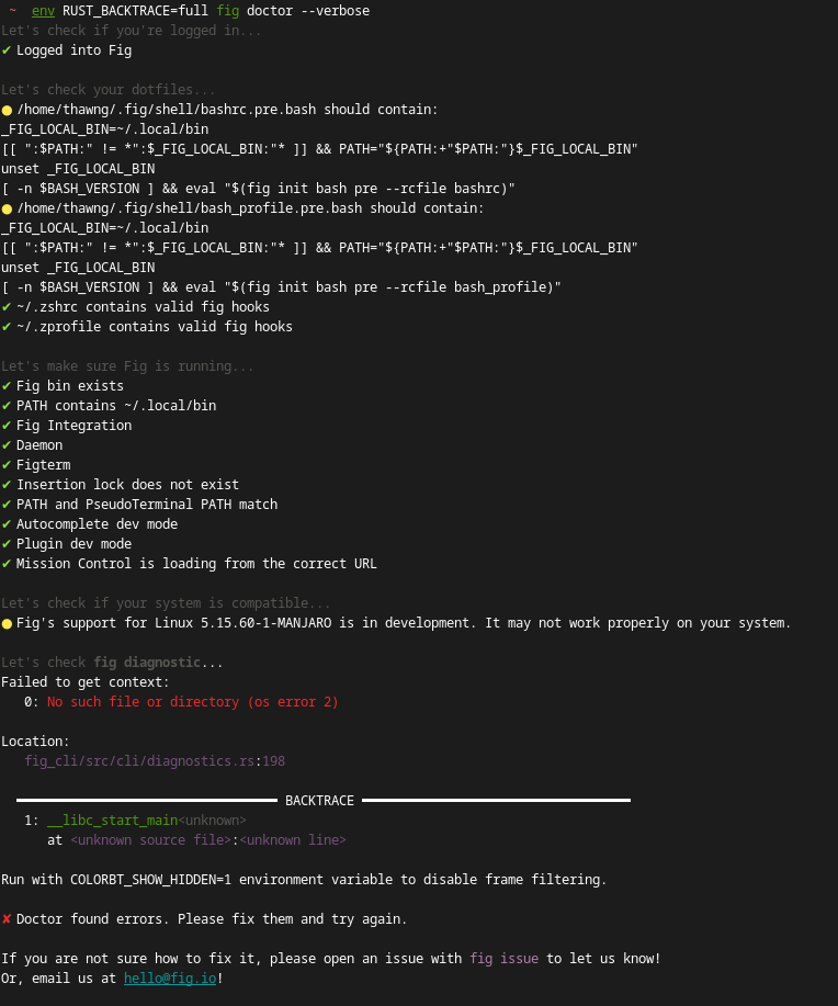 Fig not working on Linux 5.15.60-1-MANJARO · Issue #1715 · withfig/fig ...