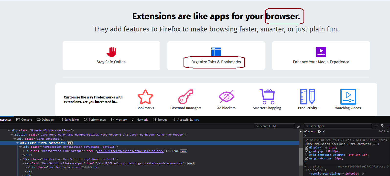 homepage layout