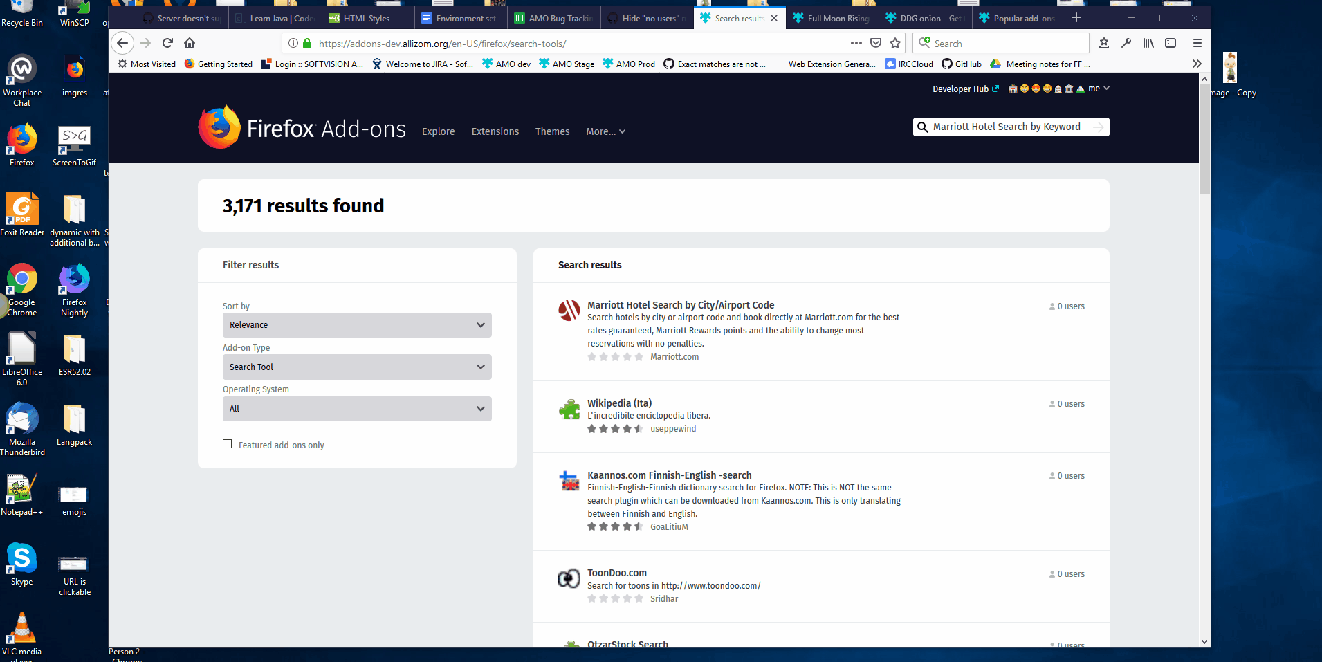 search tools with no users