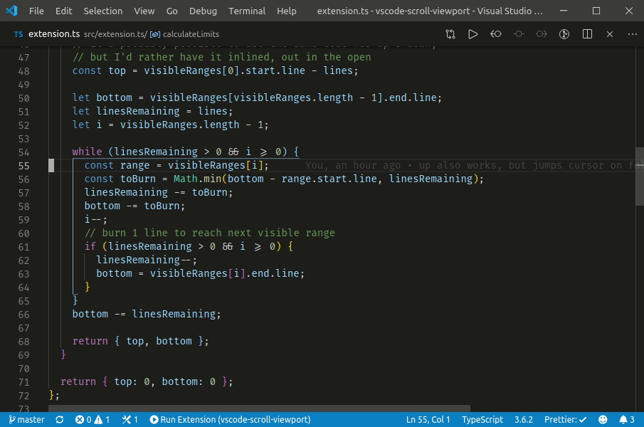 Ctrl+Down gets stuck when a folded section is reached. · Issue #61552 ...