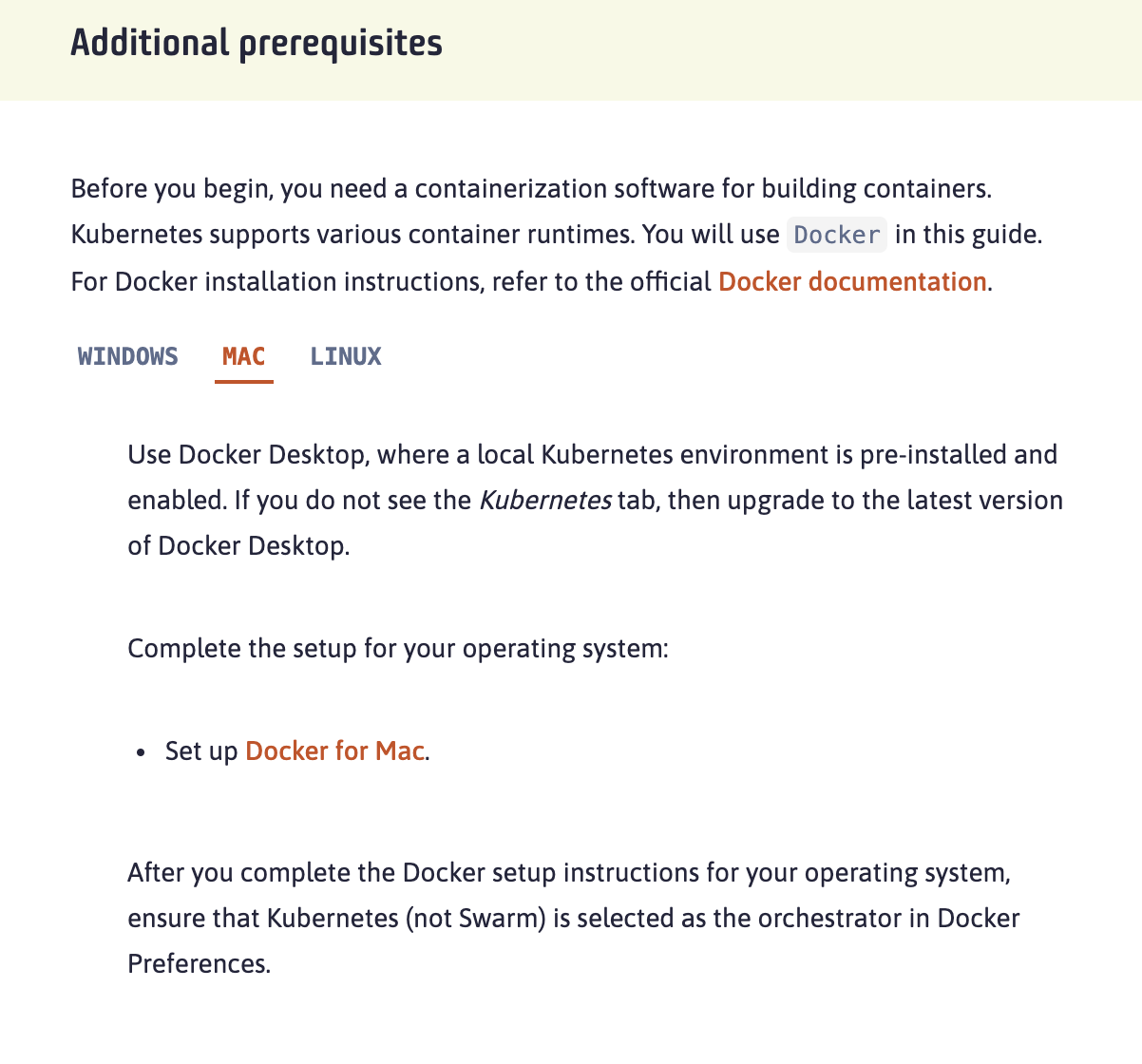 Add a step to check that kubernetes is running on docker desktop ...