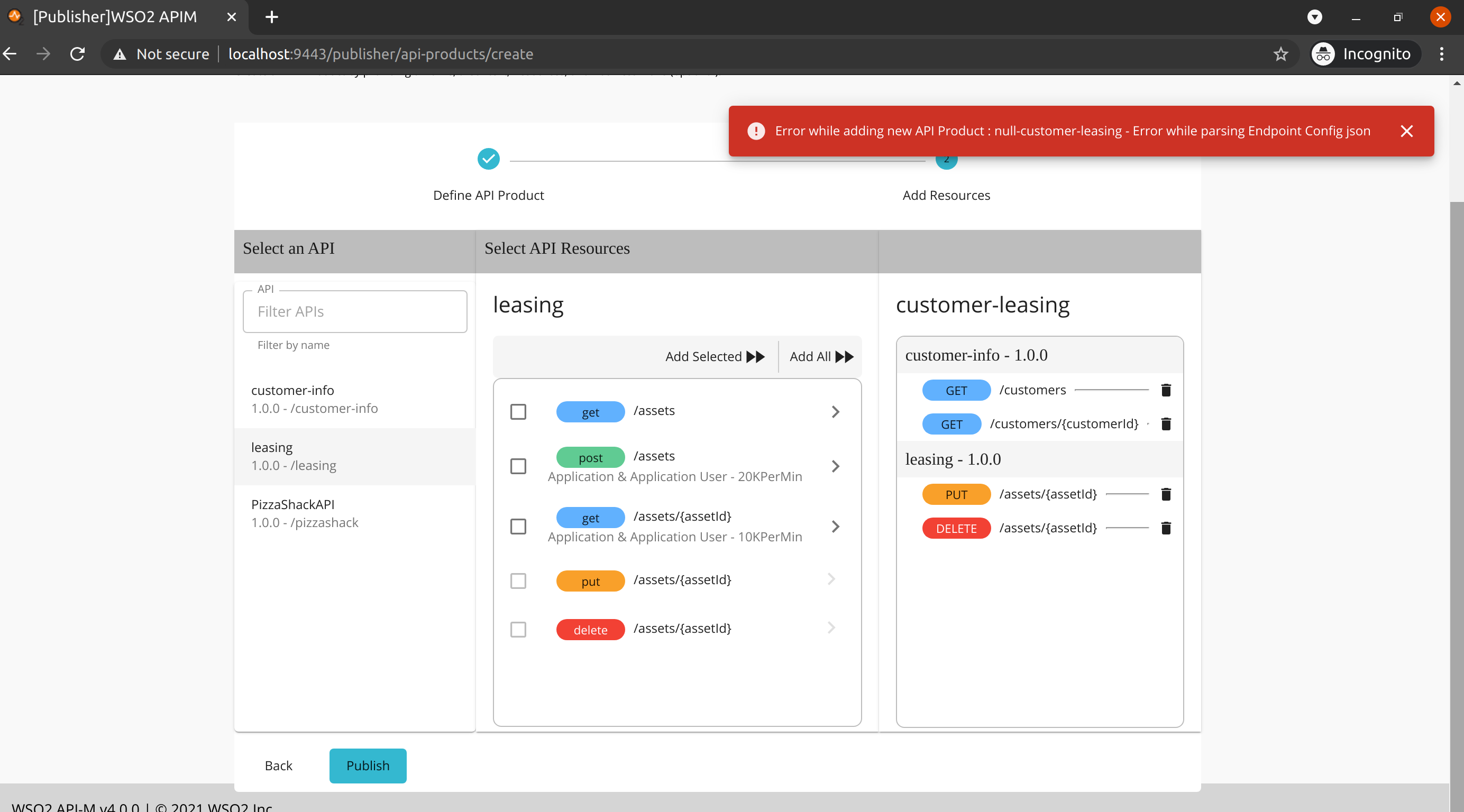 Error When Creating API Product · Issue #10435 · wso2/product-apim · GitHub