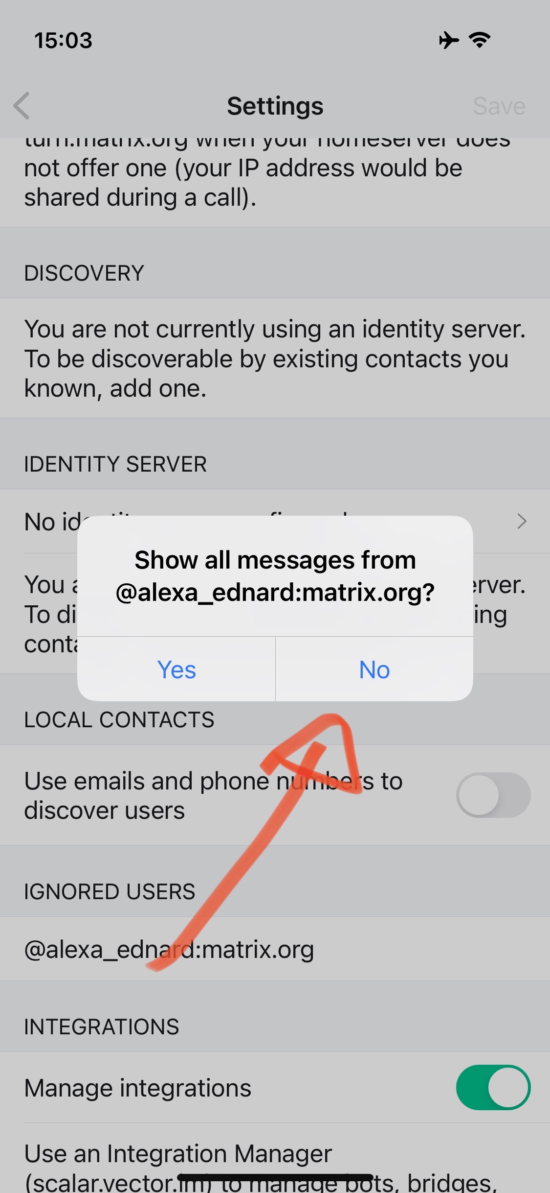 Unhide user confirmation dialog