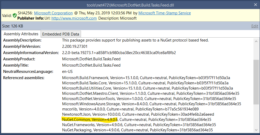 Official build publishing failing with stale NuGet assembly version ...