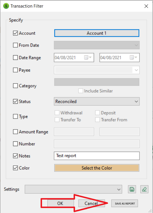 Transaction Report Filter settings items in Navigation tree · Issue ...