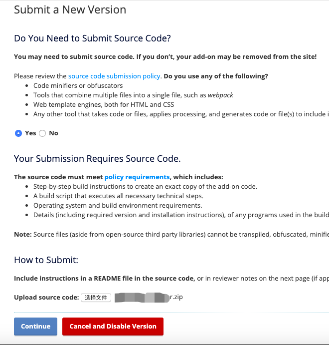 Cannot upload source code · Issue #1169 · mozilla/addons · GitHub