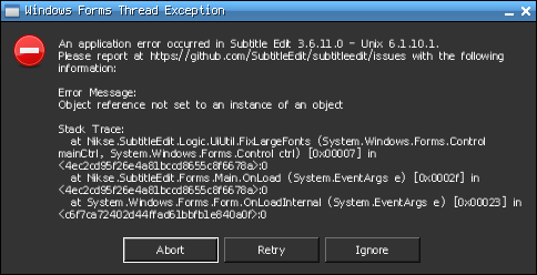 cannot invoke Program doesn't start on Linux, "Value -2147483648 must be greater than ...