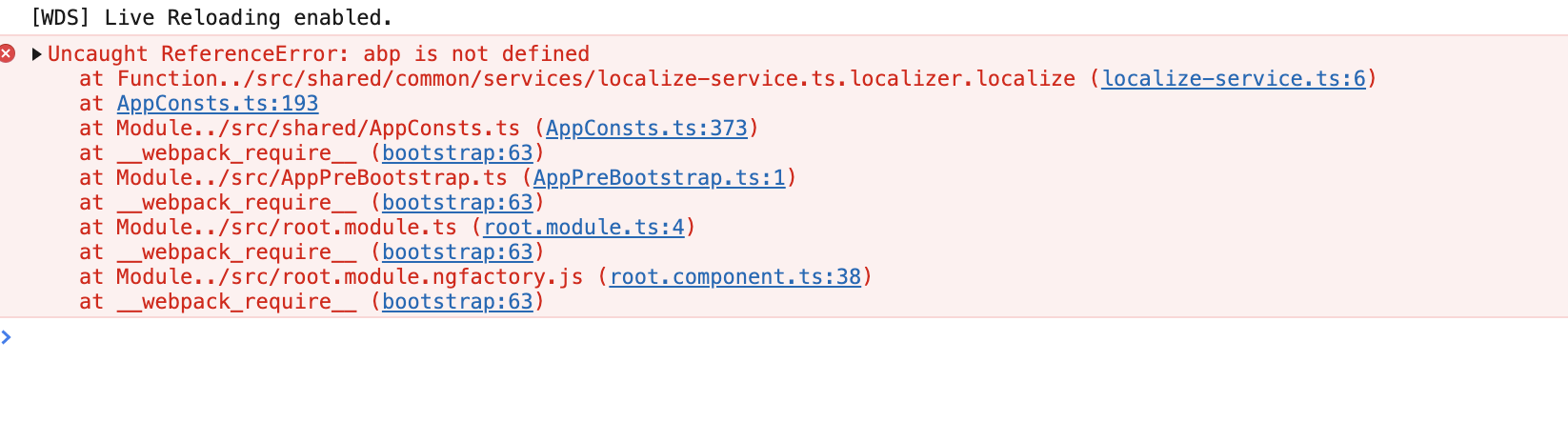 Issue - When we try to load angular app inside root app we are getting ...