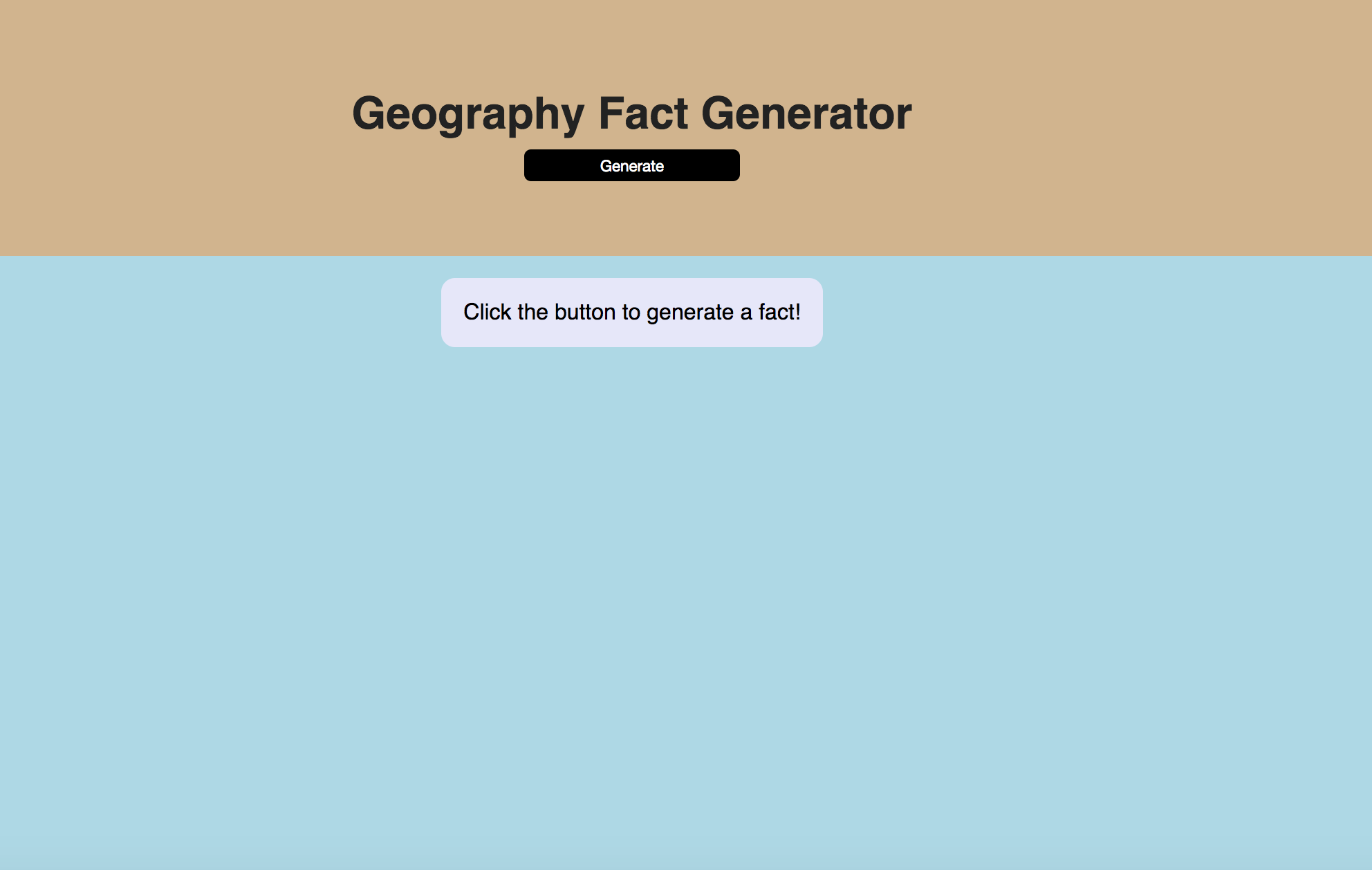 GitHub - rlingaiah/Geography-Fact-Generator-: Application using React ...