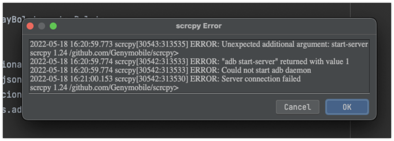 I can't start scrcpy by intellij IDEA · Issue #3276 · Genymobile/scrcpy ...