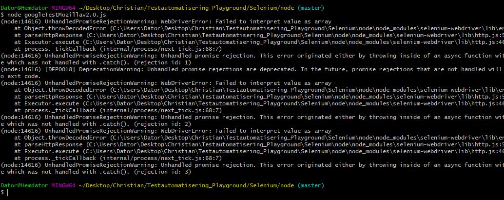 WebDriverError: Failed to interpret value as array · Issue #1821 ...